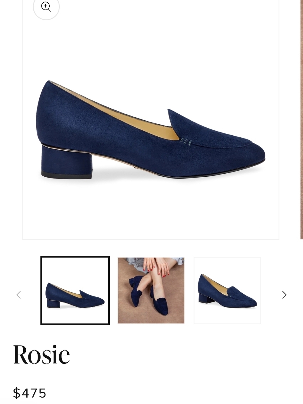 Sarah Flint Navy Suede Rosie Loafer